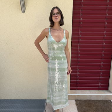 Zara Paillettenkleid in Türkisgrün – Grösse S