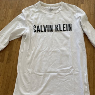 Calvin Klein weisses Langarm-T-Shirt