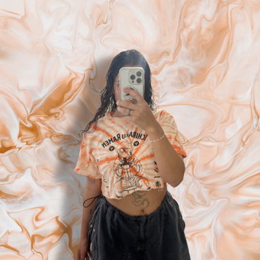 HyplandxNaruto IchirakuRamen Cropped Tie-Dye Shirt