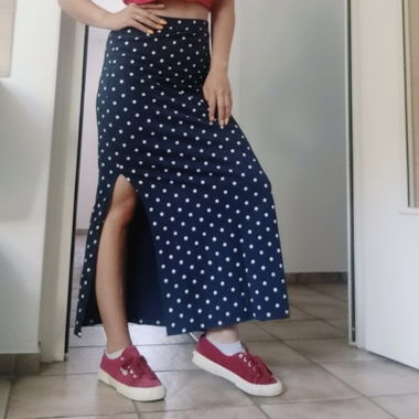 Gonna lunga vintage a pois