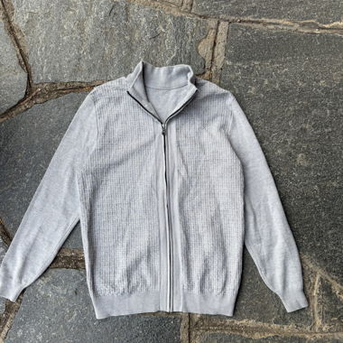 HUGO BOSS grauer Cardigan mit Reissverschluss