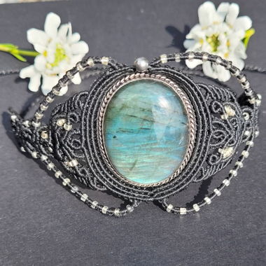 Bracelet Labradorite tissé 