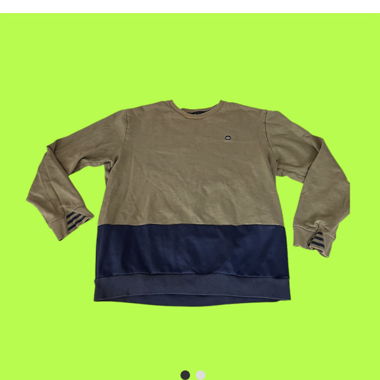 Vintage Adidas Pullover khaki/blau M/L