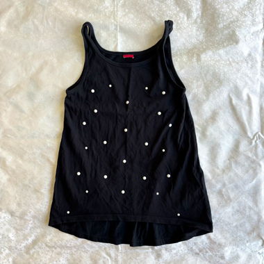 “L’esprit” polka dot application tank top