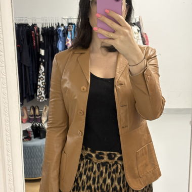 Blazer in pelle Leonardo Gr. 36 camel cognac