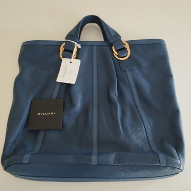 Bulgari women's blue leather bag, new