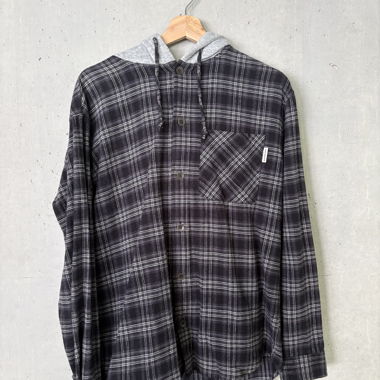 Veste-chemise à capuche à carreaux M