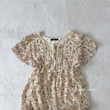Blouse en Chiffon Fleurie Japonaise (M)
