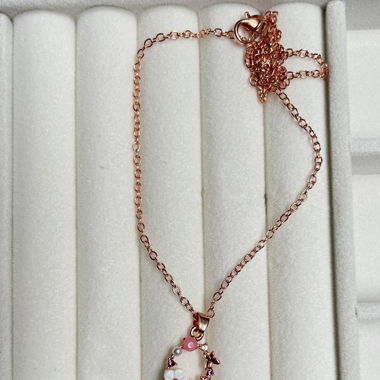 Pink Flower Crystal Chain