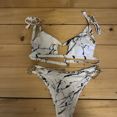 Marble-effect bikini