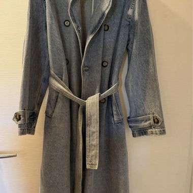 Trench in denim blu