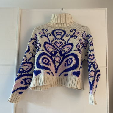 Patterned Turtleneck Sweater