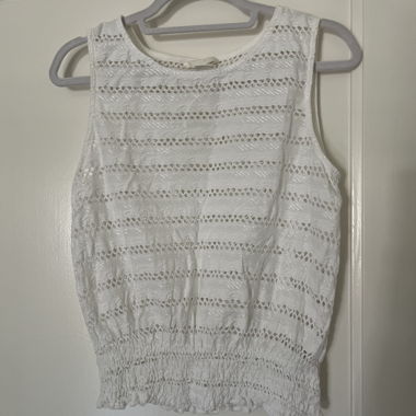 Top in pizzo bianco H&M