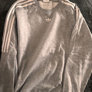 Felpa Adidas grigia con righe, tg. L