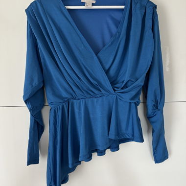 Blue Wrap Blouse