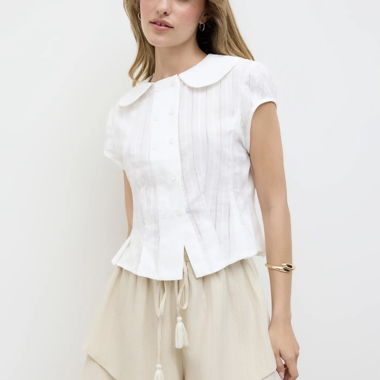 Cider écru shorts with pompons