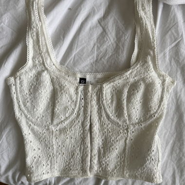 Top corsetto in pizzo