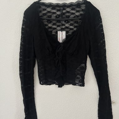 Black Mesh Top