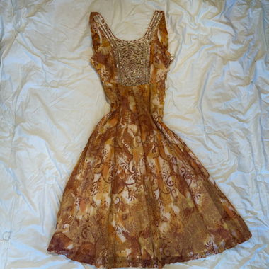 Boho Beaded Paisley Midi Dress