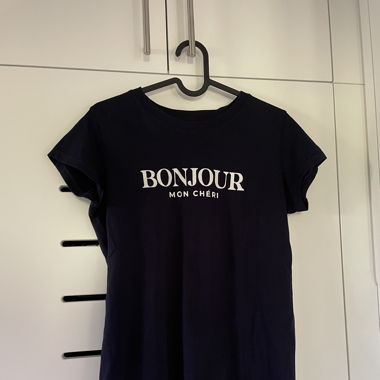 T-Shirt Bonjour mon chéri blau