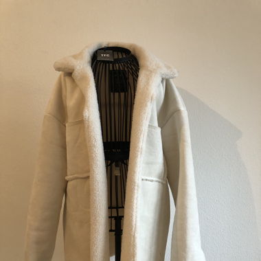 NEU -70% Kunstfell Jacke Offwhite XS S M