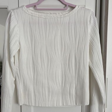 White long-sleeve top
