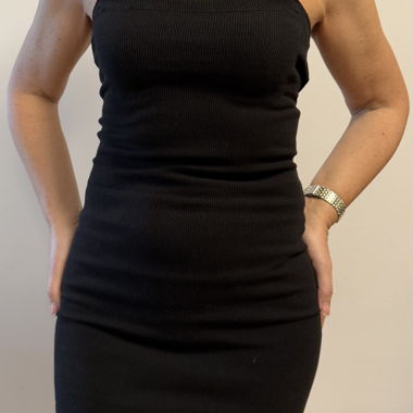 Robe côtelé noire Zara S