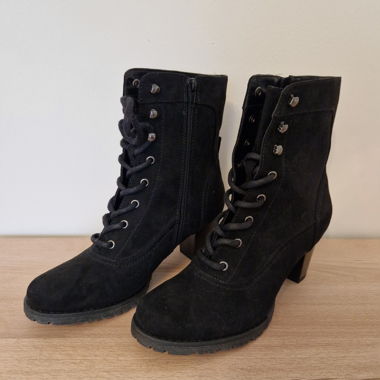 Black Lace-Up Ankle Boots
