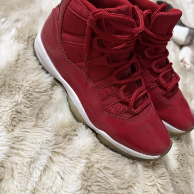 Red Air Jordan 11 sneakers