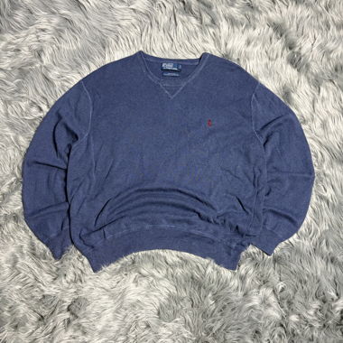 Polo Ralph Lauren maglione girocollo in maglia blu navy