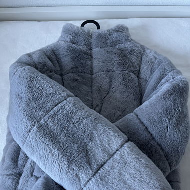 Kunstfell Jacke grau