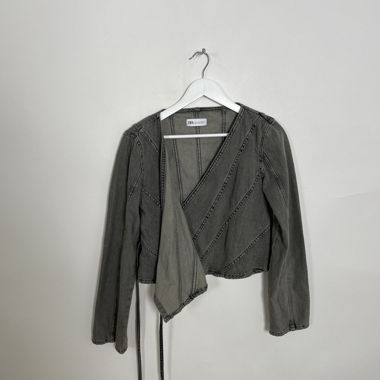 Zara Grey Wrap Jacket