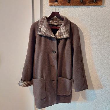 Manteau beige/brun vintage en laine 