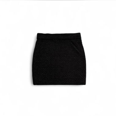 Jupe mi-longue en maille noire