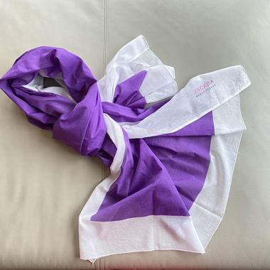 Voile di cotone Escada Marine Groove viola/bianco