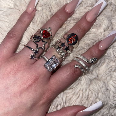 Silver ring bundle