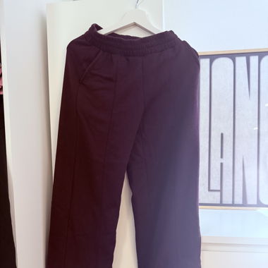 Bershka Wine Red Flared Baggy Fit Joggers