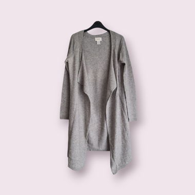 Cardigan long SOFTGREY 100% cachemire, T. 36/38