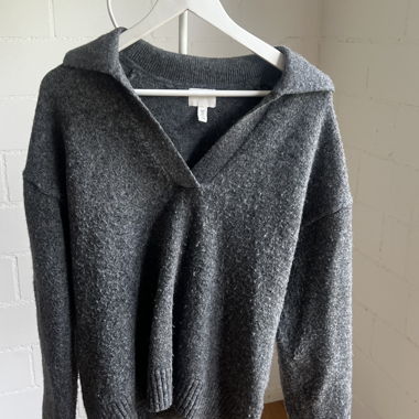 Pull en maille gris