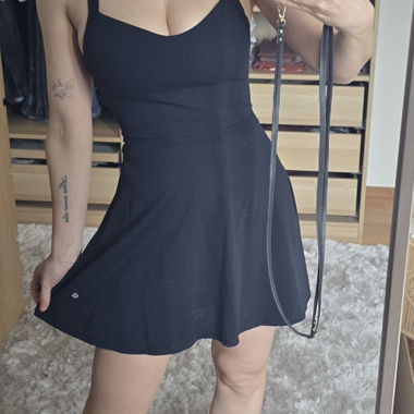 Black Tennis Dress With Open Back