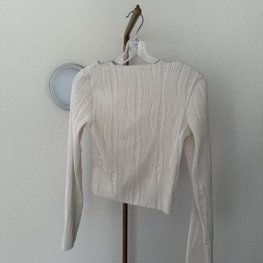 White Ribbed Longsleeve