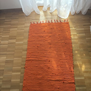 Kleiner Balkon Teppich Orange