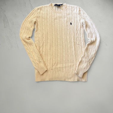 Maglione in maglia a trecce Ralph Lauren color crema