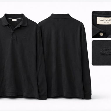 Polo a maniche lunghe Lacoste nero