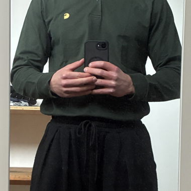 Polo Carhartt vert à manches longues