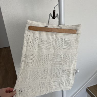 White Crocheted Mini Skirt