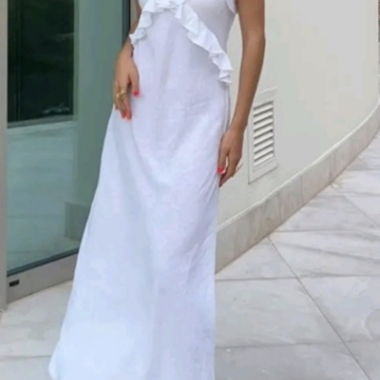 White Ruffle Dress