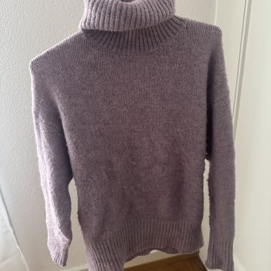 Purple turtleneck sweater