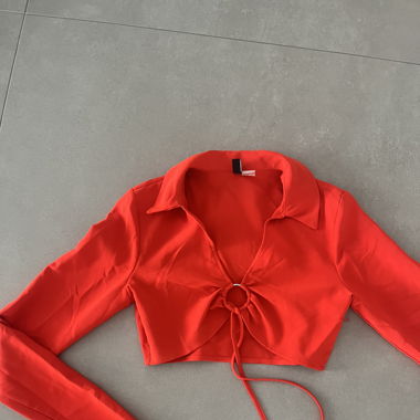 rote Crop Bluse