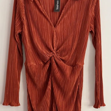 Abito plissettato arancione Boohoo taglia EUR 48